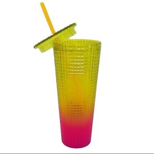 🆕Starbucks Cold Cup Tumbler Venti 24 oz Summer 2022 (Lemon Pink Gradient)